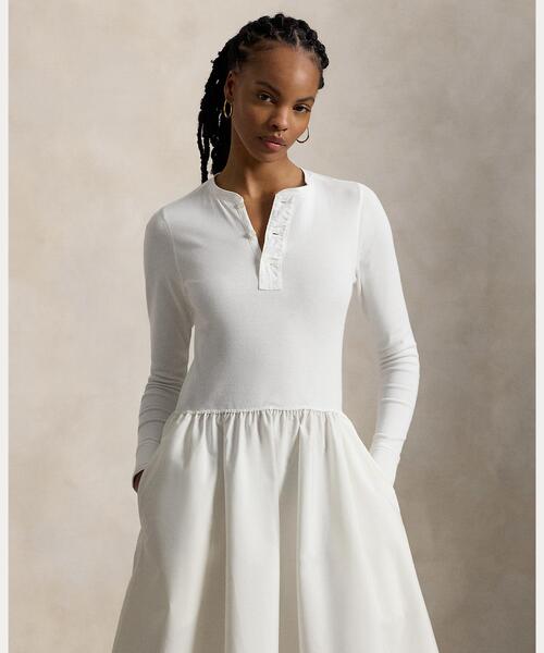 コットン ヘンリーネック ドレス（ワンピース）｜POLO RALPH LAUREN