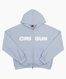 CRIGUN（クリガン）の「APPLIQUE RIVET ZIP UP HOODIE SKY BLUE（パーカー）」