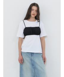 Wave Shirring Bustier, Black