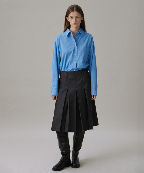 TTUDEMENT(トュードメント)の「BOX PLEATS MIDI SKIRT_CHARCOAL(スカート・レディース・その他・S/M/L)」の5枚目の写真