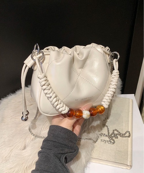 美品】LE CAMP 2WAY ショルダーバッグ べっ甲風チェーン イタリア製 
