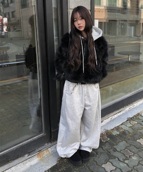 フードフェイクファーショートジャケット