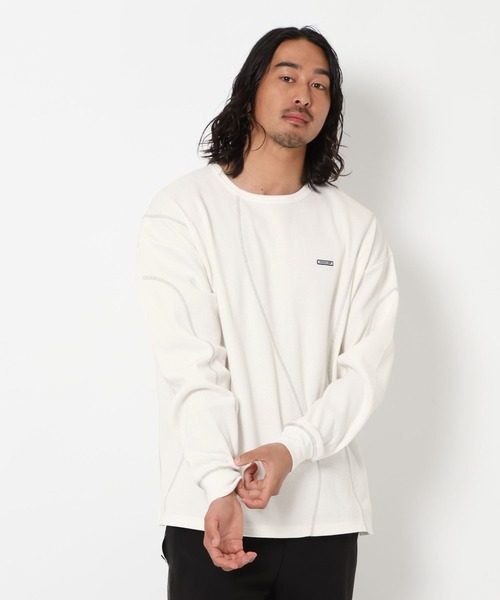 HEREIAM(ヘレイアム)の「【HEREIAM MEN】ハニカムワッフルプルオーバー(Tシャツ/カットソー・メンズ・オフホワイト/グレー・LARGE/MEDIUM)」の1枚目の写真