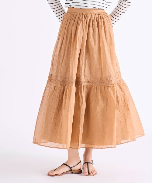 Marilyn Moon(マリリンムーン)の「sheer starched cotton lace tiered skirt(スカート・レディース・ベージュ/ネイビー/ホワイト・FREE)」の8枚目の写真