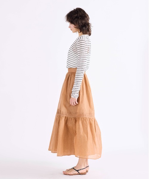 Marilyn Moon(マリリンムーン)の「sheer starched cotton lace tiered skirt(スカート・レディース・ベージュ/ネイビー/ホワイト・FREE)」の13枚目の写真