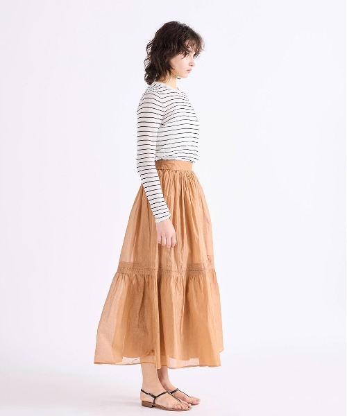 Marilyn Moon(マリリンムーン)の「sheer starched cotton lace tiered skirt(スカート・レディース・ベージュ/ネイビー/ホワイト・FREE)」の14枚目の写真