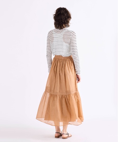 Marilyn Moon(マリリンムーン)の「sheer starched cotton lace tiered skirt(スカート・レディース・ベージュ/ネイビー/ホワイト・FREE)」の15枚目の写真