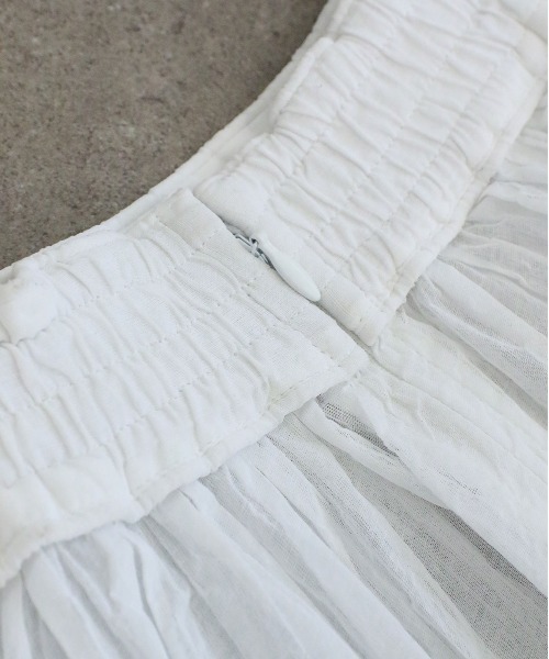 Marilyn Moon(マリリンムーン)の「sheer starched cotton lace tiered skirt(スカート・レディース・ベージュ/ネイビー/ホワイト・FREE)」の21枚目の写真