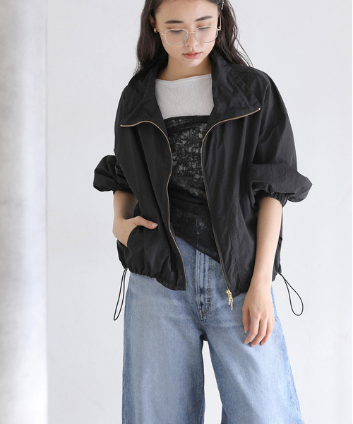 La TOTALITE(ラトータリテ)の「【洗える】タフタライトブルゾン(ナイロンジャケット・レディース・ホワイト/ブラック・38/36)」の2枚目の写真