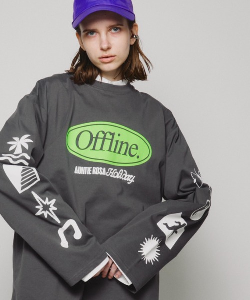 Auntie Rosa Holiday（アンティローザホリデー）の「オーバーサイズロンT/OFFLINE（Tシャツ/カットソー・レディース・チャコールグレー/グレー・FREE）」の20枚目の写真