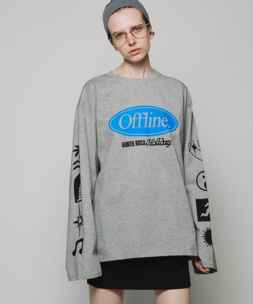 Auntie Rosa Holiday（アンティローザホリデー）の「オーバーサイズロンT/OFFLINE（Tシャツ/カットソー・レディース・チャコールグレー/グレー・FREE）」の5枚目の写真