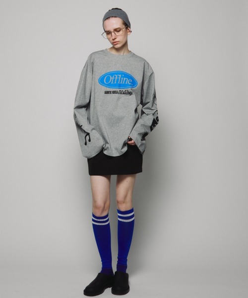 Auntie Rosa Holiday（アンティローザホリデー）の「オーバーサイズロンT/OFFLINE（Tシャツ/カットソー・レディース・チャコールグレー/グレー・FREE）」の9枚目の写真