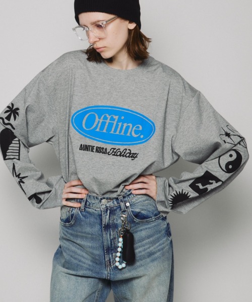 Auntie Rosa Holiday（アンティローザホリデー）の「オーバーサイズロンT/OFFLINE（Tシャツ/カットソー・レディース・チャコールグレー/グレー・FREE）」の17枚目の写真