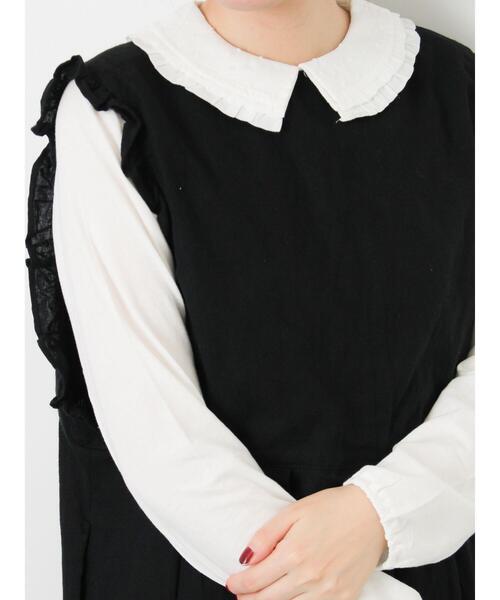 Samansa Mos2（サマンサ モスモス）の「ドビーフリル襟カットソー（Tシャツ/カットソー・レディース・ベージュ/ブラック/オフホワイト・F）」の14枚目の写真