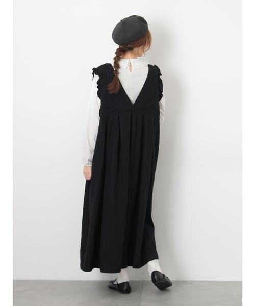 Samansa Mos2（サマンサ モスモス）の「ドビーフリル襟カットソー（Tシャツ/カットソー・レディース・ベージュ/ブラック/オフホワイト・F）」の17枚目の写真