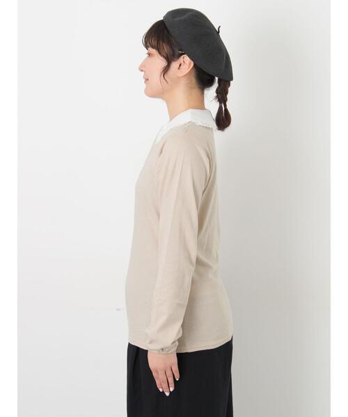 Samansa Mos2（サマンサ モスモス）の「ドビーフリル襟カットソー（Tシャツ/カットソー・レディース・ベージュ/ブラック/オフホワイト・F）」の21枚目の写真