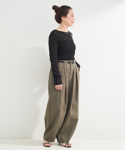 B.C STOCK（ベーセーストック）の「《追加2》手洗い可 / ストレッチフラワーレースプルオーバー（Tシャツ/カットソー・レディース・ホワイト/ブラック・FREE）」の10枚目の写真