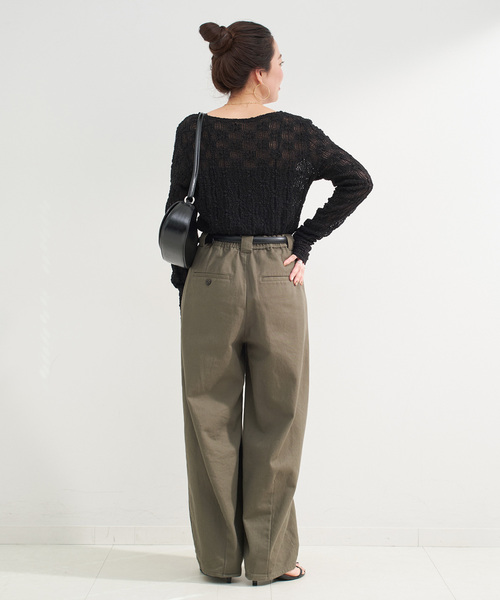 B.C STOCK（ベーセーストック）の「《追加2》手洗い可 / ストレッチフラワーレースプルオーバー（Tシャツ/カットソー・レディース・ホワイト/ブラック・FREE）」の12枚目の写真