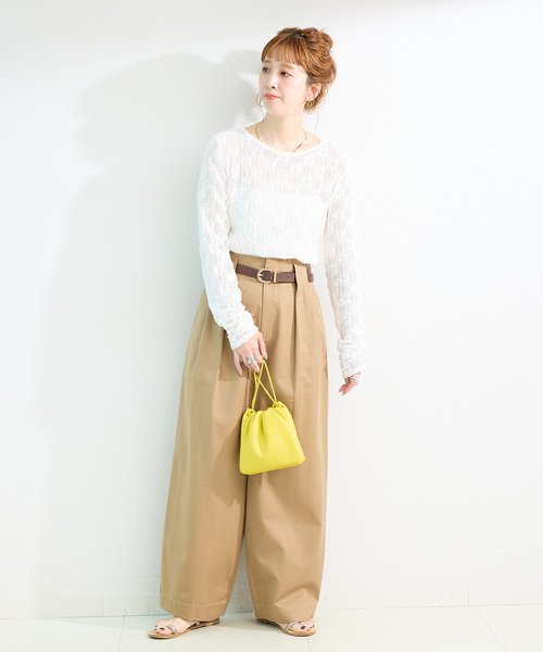 B.C STOCK（ベーセーストック）の「《追加2》手洗い可 / ストレッチフラワーレースプルオーバー（Tシャツ/カットソー・レディース・ホワイト/ブラック・FREE）」の17枚目の写真