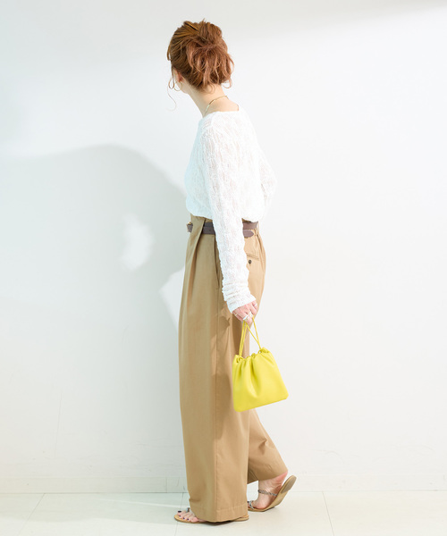 B.C STOCK（ベーセーストック）の「《追加2》手洗い可 / ストレッチフラワーレースプルオーバー（Tシャツ/カットソー・レディース・ホワイト/ブラック・FREE）」の18枚目の写真