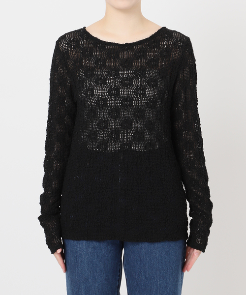 B.C STOCK（ベーセーストック）の「《追加2》手洗い可 / ストレッチフラワーレースプルオーバー（Tシャツ/カットソー・レディース・ホワイト/ブラック・FREE）」の12枚目の写真