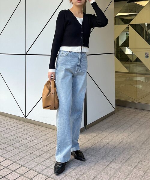 CAPRICIEUX LE'MAGE（カプリシューレマージュ）の「バイカラーレイヤードカーディガン（カーディガン/ボレロ・レディース・ブラック/グレー/ピンク・FREE）」の13枚目の写真