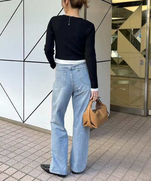 CAPRICIEUX LE'MAGE（カプリシューレマージュ）の「バイカラーレイヤードカーディガン（カーディガン/ボレロ・レディース・ブラック/グレー/ピンク・FREE）」の14枚目の写真