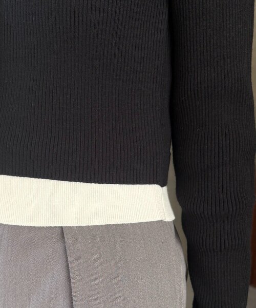 CAPRICIEUX LE'MAGE（カプリシューレマージュ）の「バイカラーレイヤードカーディガン（カーディガン/ボレロ・レディース・ブラック/グレー/ピンク・FREE）」の21枚目の写真