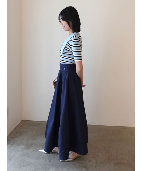 LAGUNAMOON(ラグナムーン)の「ヘムレイヤードビッグカラーポロニットプルオーバー 【夏服】【半袖】(ニット/セーター・レディース・ベージュ/ブルー/ブラック・FREE)」の21枚目の写真