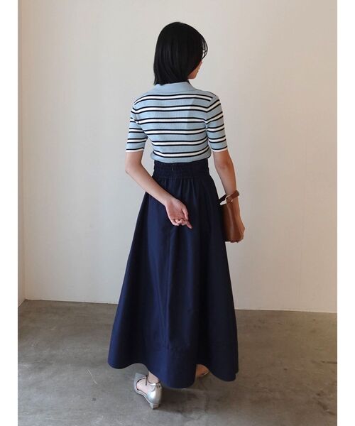 LAGUNAMOON(ラグナムーン)の「ヘムレイヤードビッグカラーポロニットプルオーバー 【夏服】【半袖】(ニット/セーター・レディース・ベージュ/ブルー/ブラック・FREE)」の20枚目の写真