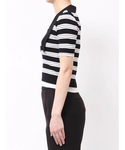 LAGUNAMOON(ラグナムーン)の「ヘムレイヤードビッグカラーポロニットプルオーバー 【夏服】【半袖】(ニット/セーター・レディース・ベージュ/ブルー/ブラック・FREE)」の16枚目の写真