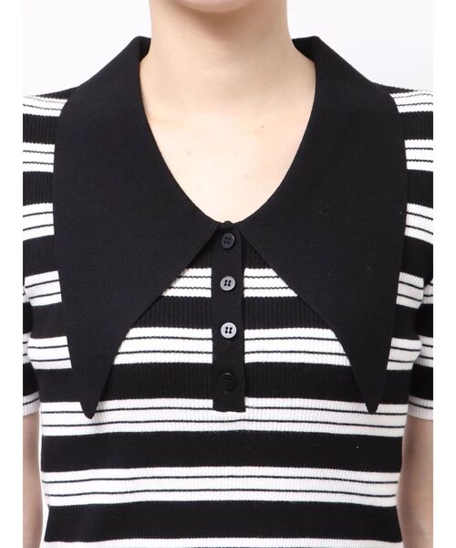 LAGUNAMOON（ラグナムーン）の「ヘムレイヤードビッグカラーポロニットプルオーバー（ニット/セーター・レディース・ベージュ/ブルー/ブラック・FREE）」の22枚目の写真