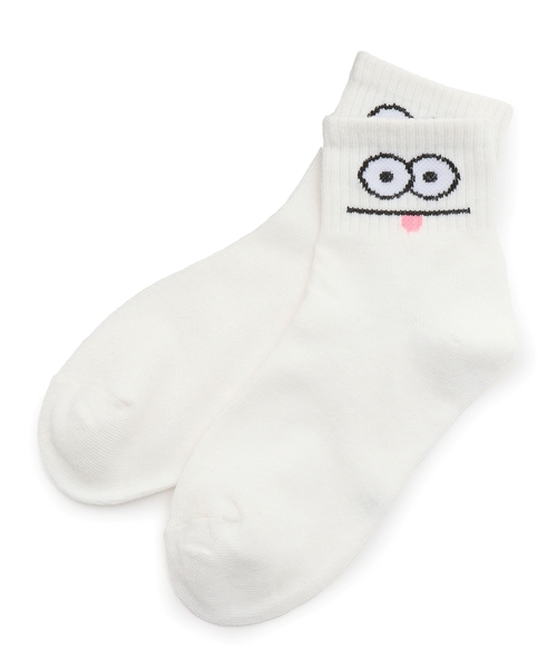 b・ROOM(ビールーム)の「ファニーフェイスクルーソックス(ソックス/靴下・キッズ・イエロー/モスグリーン/オフホワイト/ベージュ/ネイビー・S/M)」の6枚目の写真