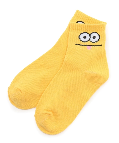 b・ROOM(ビールーム)の「ファニーフェイスクルーソックス(ソックス/靴下・キッズ・イエロー/モスグリーン/オフホワイト/ベージュ/ネイビー・S/M)」の8枚目の写真