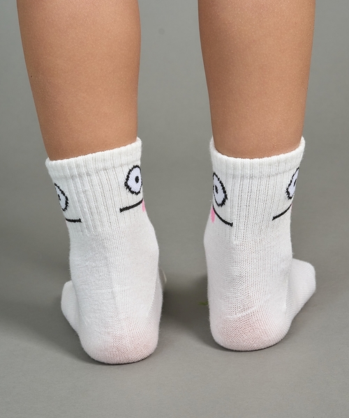 b・ROOM(ビールーム)の「ファニーフェイスクルーソックス(ソックス/靴下・キッズ・イエロー/モスグリーン/オフホワイト/ベージュ/ネイビー・S/M)」の9枚目の写真