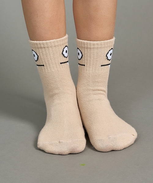 b・ROOM(ビールーム)の「ファニーフェイスクルーソックス(ソックス/靴下・キッズ・イエロー/モスグリーン/オフホワイト/ベージュ/ネイビー・S/M)」の10枚目の写真