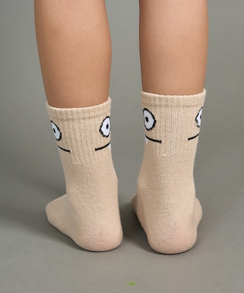 b・ROOM(ビールーム)の「ファニーフェイスクルーソックス(ソックス/靴下・キッズ・イエロー/モスグリーン/オフホワイト/ベージュ/ネイビー・S/M)」の12枚目の写真