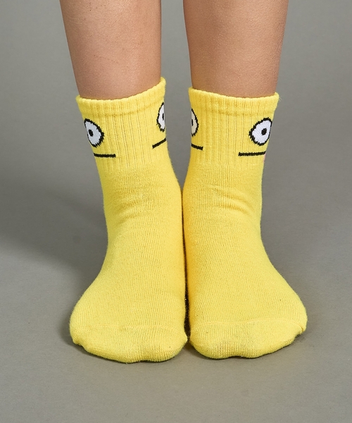 b・ROOM(ビールーム)の「ファニーフェイスクルーソックス(ソックス/靴下・キッズ・イエロー/モスグリーン/オフホワイト/ベージュ/ネイビー・S/M)」の13枚目の写真