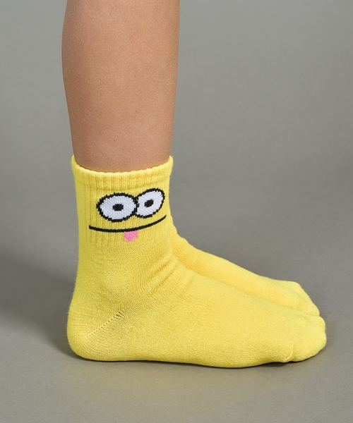 b・ROOM(ビールーム)の「ファニーフェイスクルーソックス(ソックス/靴下・キッズ・イエロー/モスグリーン/オフホワイト/ベージュ/ネイビー・S/M)」の14枚目の写真
