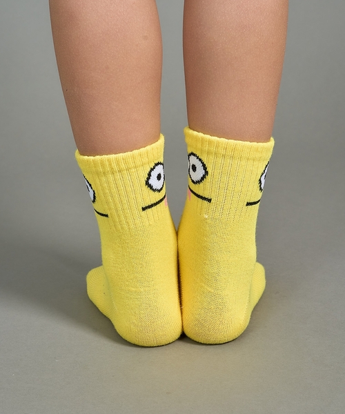 b・ROOM(ビールーム)の「ファニーフェイスクルーソックス(ソックス/靴下・キッズ・イエロー/モスグリーン/オフホワイト/ベージュ/ネイビー・S/M)」の15枚目の写真