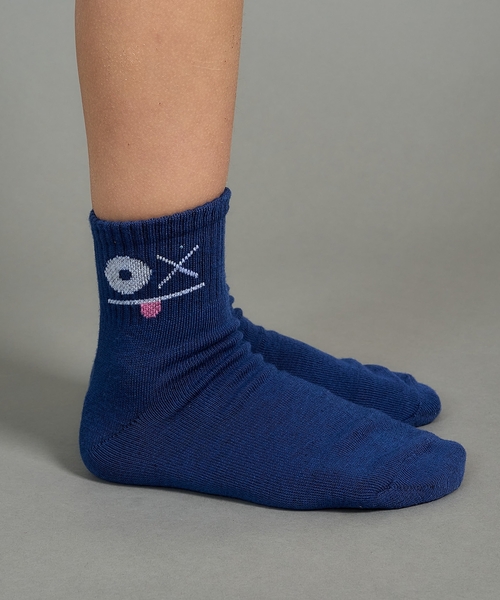 b・ROOM(ビールーム)の「ファニーフェイスクルーソックス(ソックス/靴下・キッズ・イエロー/モスグリーン/オフホワイト/ベージュ/ネイビー・S/M)」の20枚目の写真