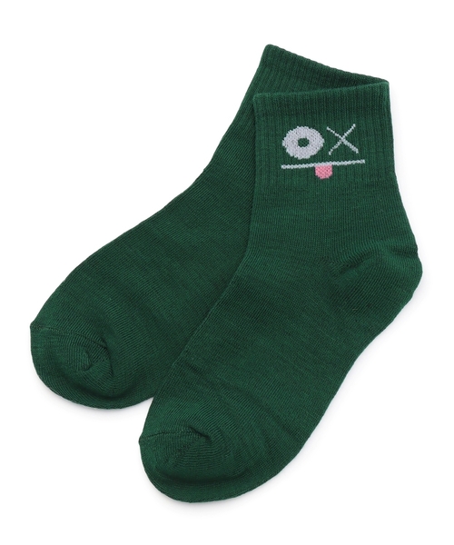 b・ROOM(ビールーム)の「ファニーフェイスクルーソックス(ソックス/靴下・キッズ・イエロー/モスグリーン/オフホワイト/ベージュ/ネイビー・S/M)」の22枚目の写真