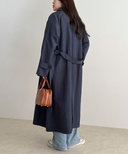 fredy emue（フレディエミュ）の「リネン混タンブラーステンカラーコート（ステンカラーコート・レディース・ベージュ/ネイビー・38/36）」の21枚目の写真