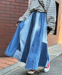 DOUBLE NAME | リメイク風パッチワークデニムスカート(スカート)