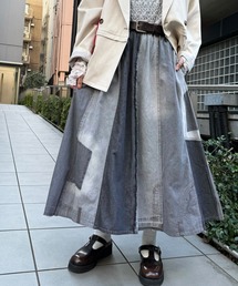 DOUBLE NAME | リメイク風パッチワークデニムスカート(スカート)