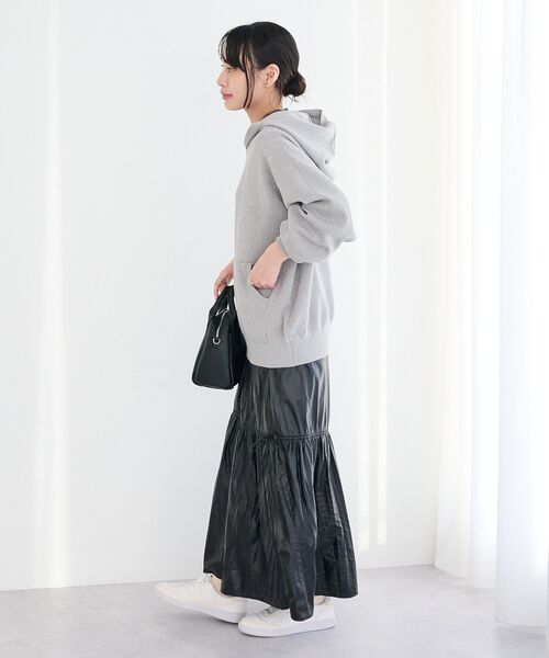 CRAFT STANDARD BOUTIQUE（クラフトスタンダードブティック）の「ラメスウェット風ニットプルオーバー（パーカー・レディース・グレー/アイボリー・FREE）」の18枚目の写真