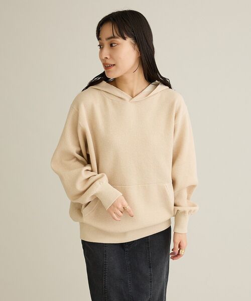 CRAFT STANDARD BOUTIQUE（クラフトスタンダードブティック）の「ラメスウェット風ニットプルオーバー（パーカー・レディース・グレー/アイボリー・FREE）」の21枚目の写真