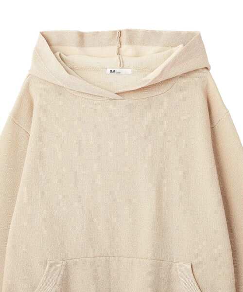 CRAFT STANDARD BOUTIQUE（クラフトスタンダードブティック）の「ラメスウェット風ニットプルオーバー（パーカー・レディース・グレー/アイボリー・FREE）」の3枚目の写真