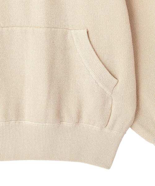 CRAFT STANDARD BOUTIQUE（クラフトスタンダードブティック）の「ラメスウェット風ニットプルオーバー（パーカー・レディース・グレー/アイボリー・FREE）」の5枚目の写真