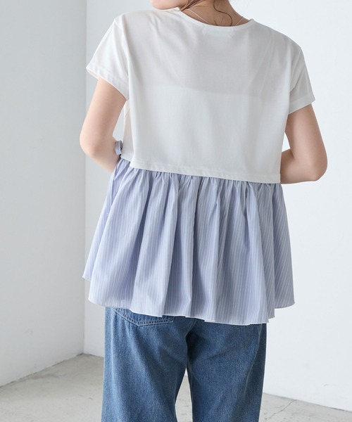BONLECILL(ボンルシール)の「【接触冷感/UV/マシンウォッシャブル】サイドリボンシャツテールT(Tシャツ/カットソー・レディース・ブラック/ホワイト/チャコールグレー/オフホワイト・FREE)」の8枚目の写真